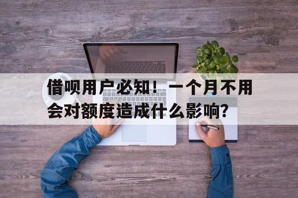 借呗用户必知！一个月不用会对额度造成什么影响？