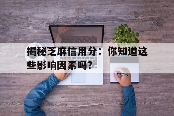 揭秘芝麻信用分：你知道这些影响因素吗？