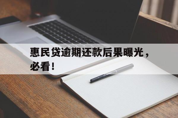 惠民贷逾期还款后果曝光，必看！