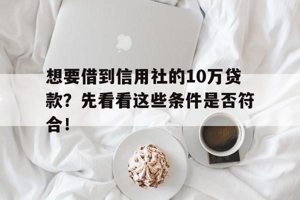 想要借到信用社的10万贷款？先看看这些条件是否符合！