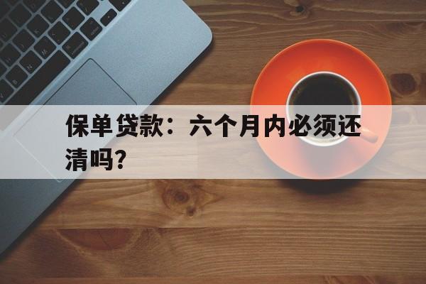 保单贷款：六个月内必须还清吗？