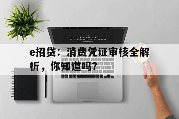 e招贷：消费凭证审核全解析，你知道吗？