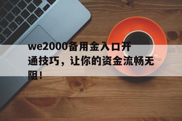 we2000备用金入口开通技巧，让你的资金流畅无阻！