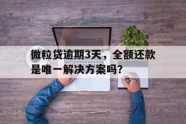 微粒贷逾期3天，全额还款是唯一解决方案吗？