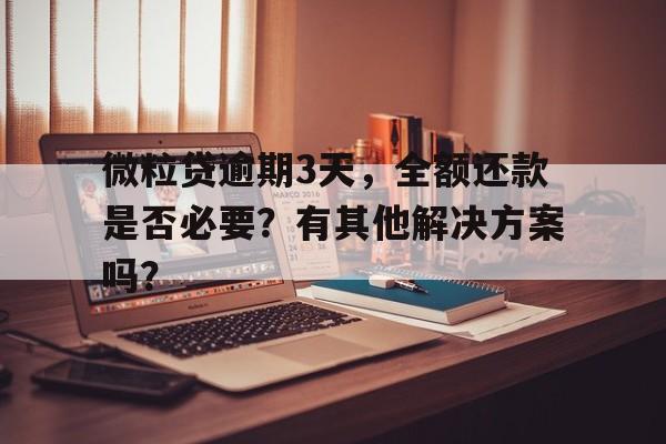 微粒贷逾期3天，全额还款是否必要？有其他解决方案吗？