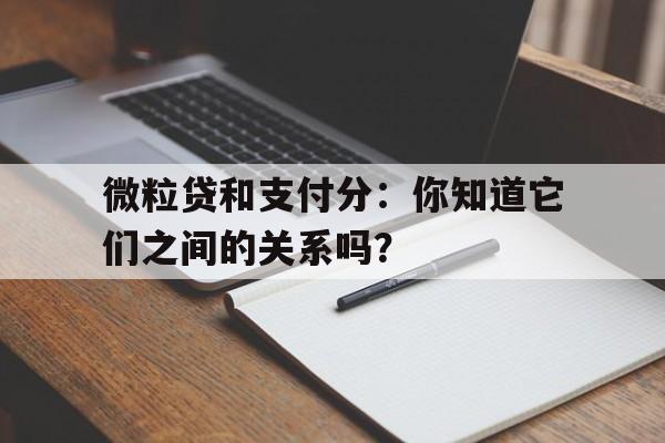 微粒贷和支付分：你知道它们之间的关系吗？