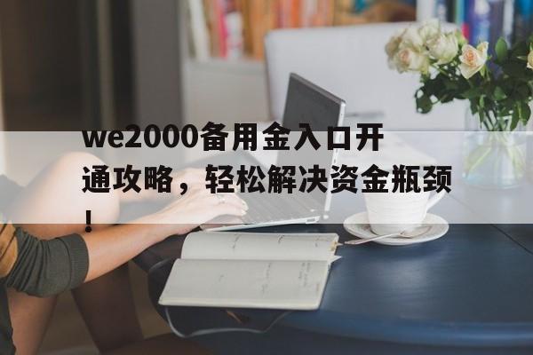 we2000备用金入口开通攻略，轻松解决资金瓶颈！