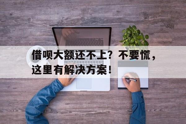 借呗大额还不上？不要慌，这里有解决方案！