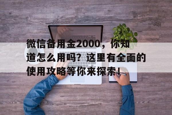 微信备用金2000，你知道怎么用吗？这里有全面的使用攻略等你来探索！