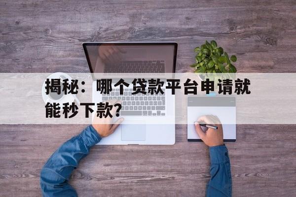 揭秘：哪个贷款平台申请就能秒下款？