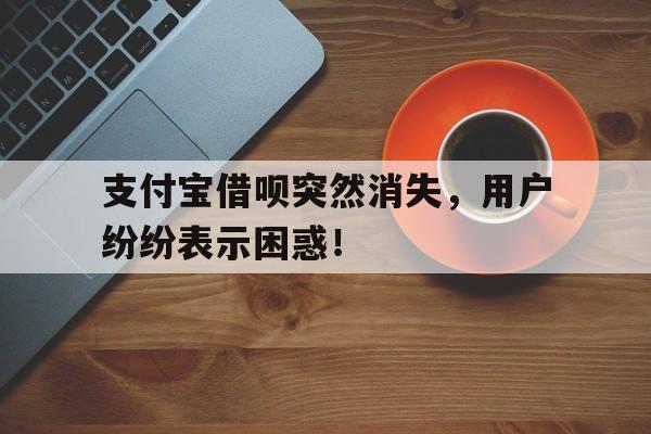 支付宝借呗突然消失，用户纷纷表示困惑！