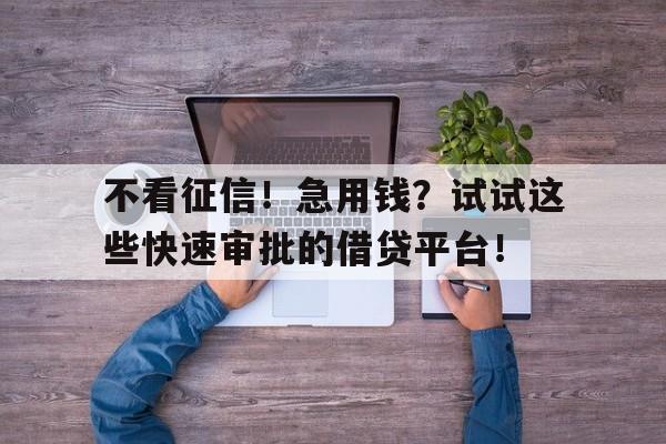 不看征信！急用钱？试试这些快速审批的借贷平台！