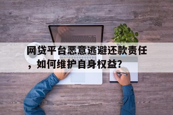 网贷平台恶意逃避还款责任，如何维护自身权益？