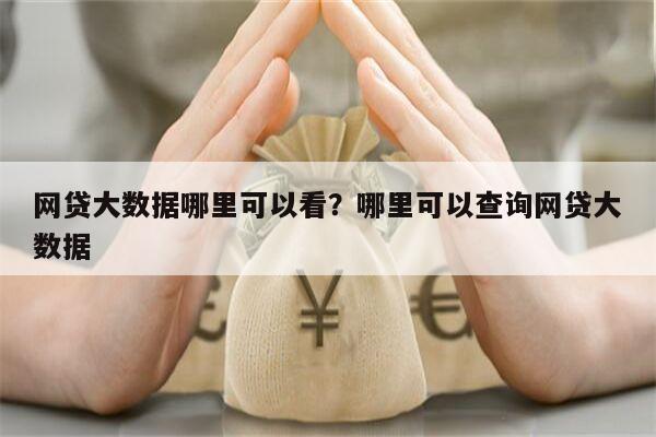 网贷大数据哪里可以看？哪里可以查询网贷大数据