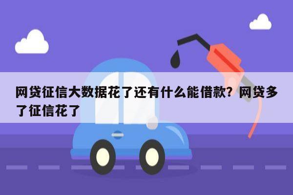 网贷征信大数据花了还有什么能借款？网贷多了征信花了