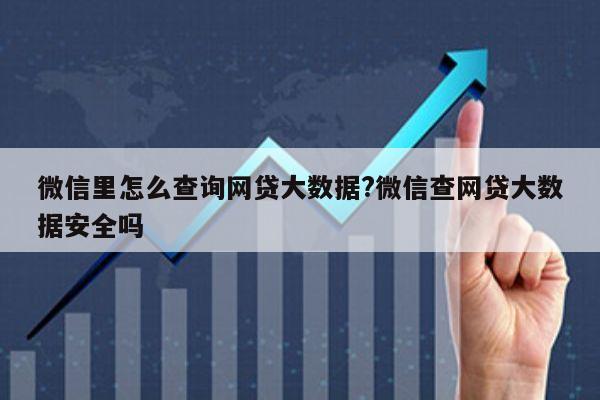 微信里怎么查询网贷大数据?微信查网贷大数据安全吗