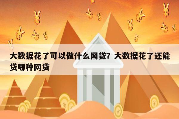 大数据花了可以做什么网贷？大数据花了还能贷哪种网贷