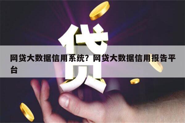 网贷大数据信用系统？网贷大数据信用报告平台