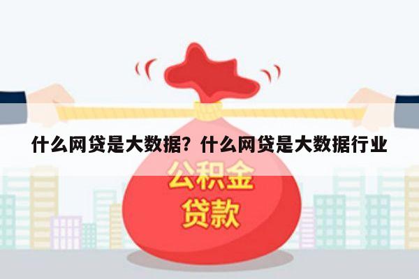 什么网贷是大数据？什么网贷是大数据行业