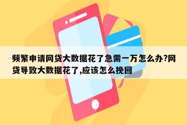 频繁申请网贷大数据花了急需一万怎么办?网贷导致大数据花了,应该怎么挽回