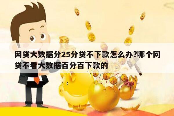 网贷大数据分25分贷不下款怎么办?哪个网贷不看大数据百分百下款的