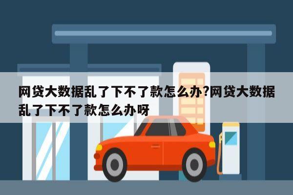 网贷大数据乱了下不了款怎么办?网贷大数据乱了下不了款怎么办呀