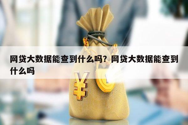 网贷大数据能查到什么吗？网贷大数据能查到什么吗