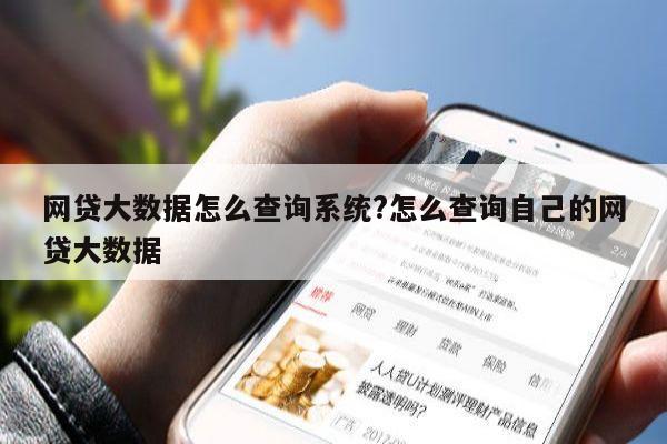 网贷大数据怎么查询系统?怎么查询自己的网贷大数据