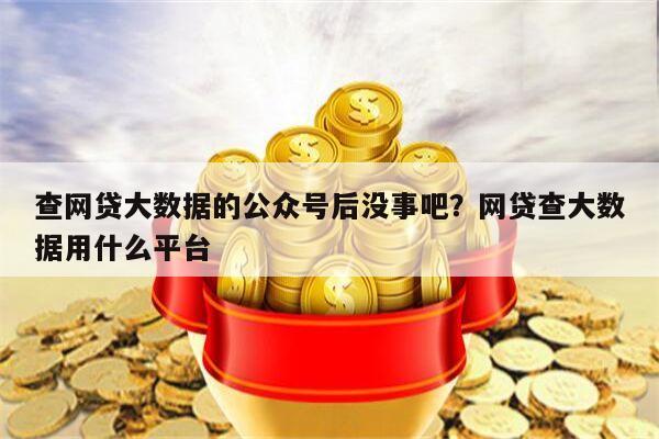 查网贷大数据的公众号后没事吧？网贷查大数据用什么平台