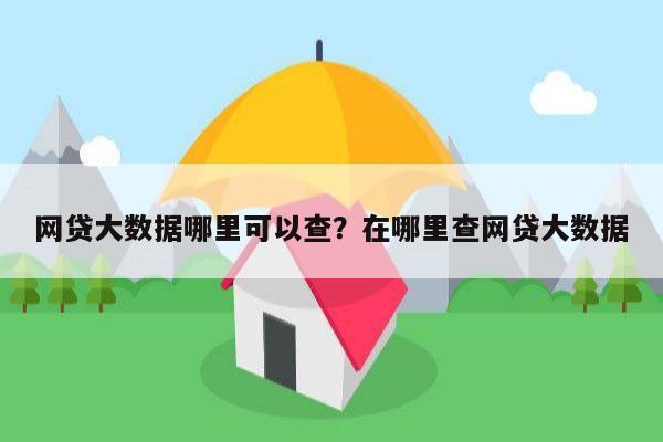 网贷大数据哪里可以查？在哪里查网贷大数据