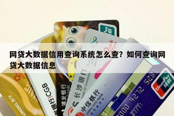 网贷大数据信用查询系统怎么查？如何查询网贷大数据信息