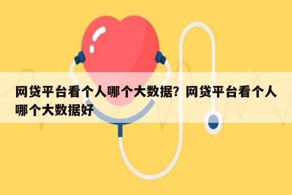 网贷平台看个人哪个大数据？网贷平台看个人哪个大数据好