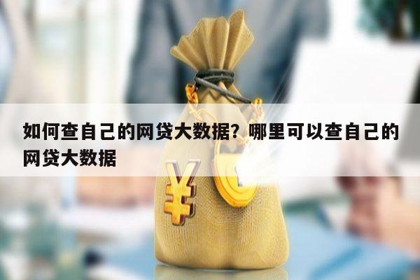 如何查自己的网贷大数据？哪里可以查自己的网贷大数据