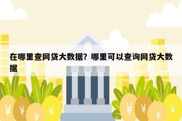 在哪里查网贷大数据？哪里可以查询网贷大数据